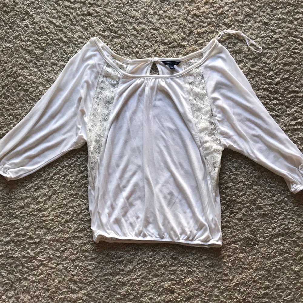 3/4 length white top